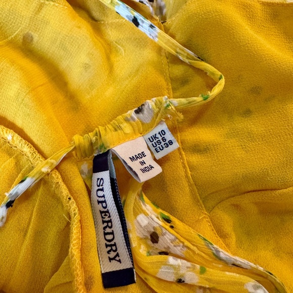 Superdry Yellow Tiered Maxi Skirt Resort Wear - Picture 9 of 11